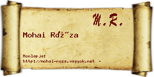 Mohai Róza névjegykártya